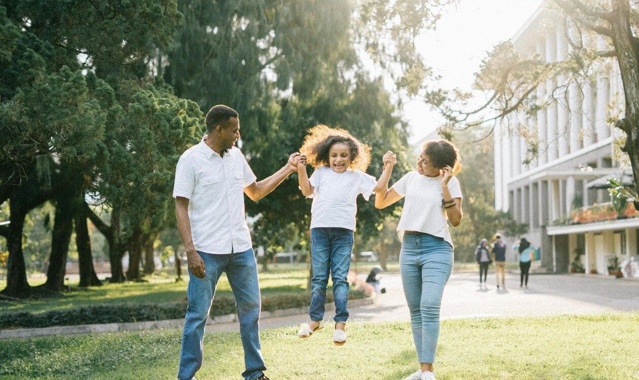 Happy family enjoying time together